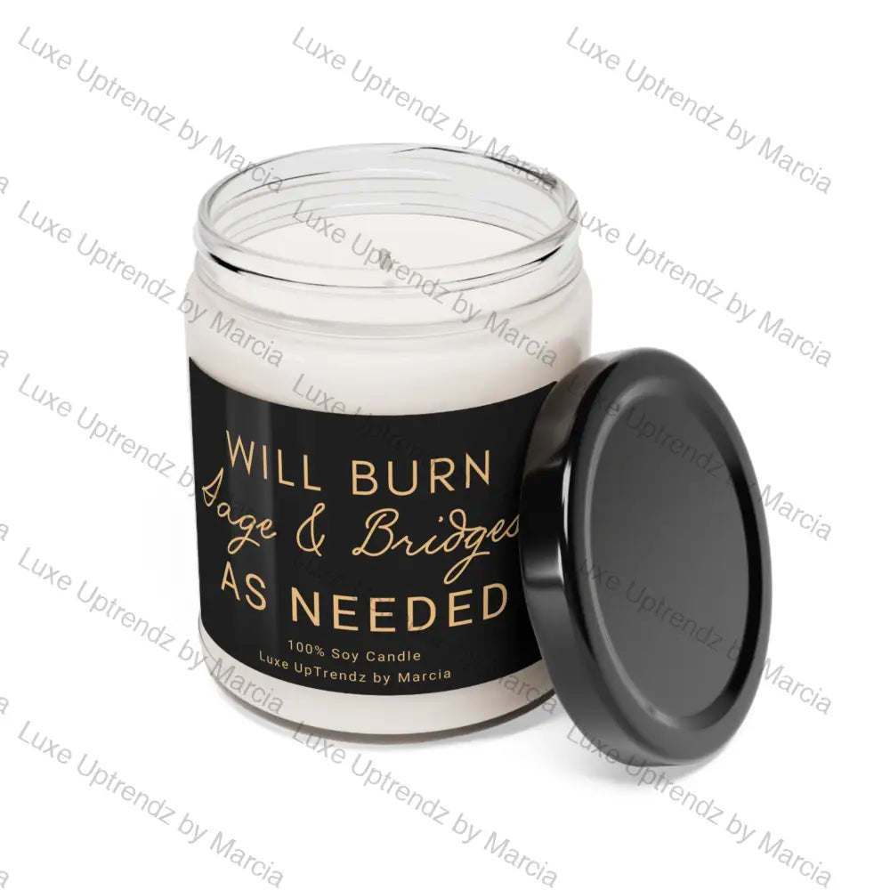 9 oz. Will Burn Sage & Bridges Scented Soy Candle White Sage + Lavender 9oz