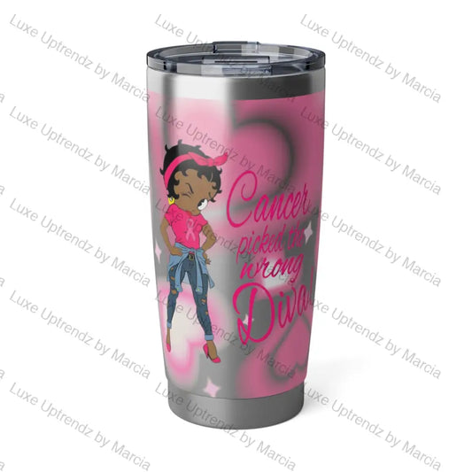 Tumbler 20Oz Betty Boop Cancer Diva Vagabond / Silver