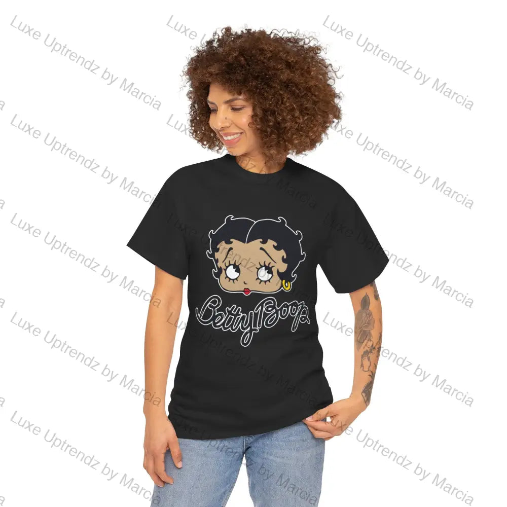 Betty Boop T-Shirt - Unisex Heavy Cotton Tee Black / S