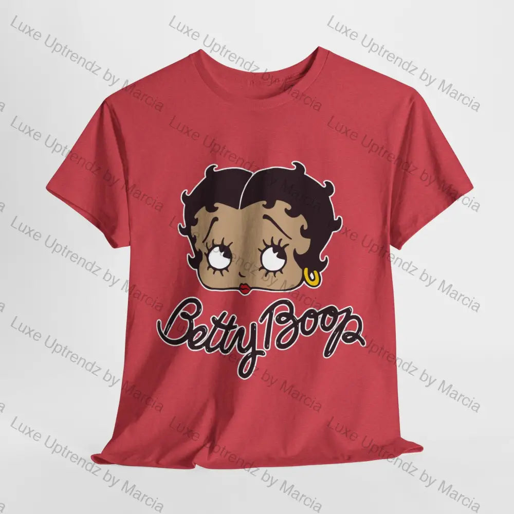 Betty Boop T-Shirt - Unisex Heavy Cotton Tee Heather Red / S