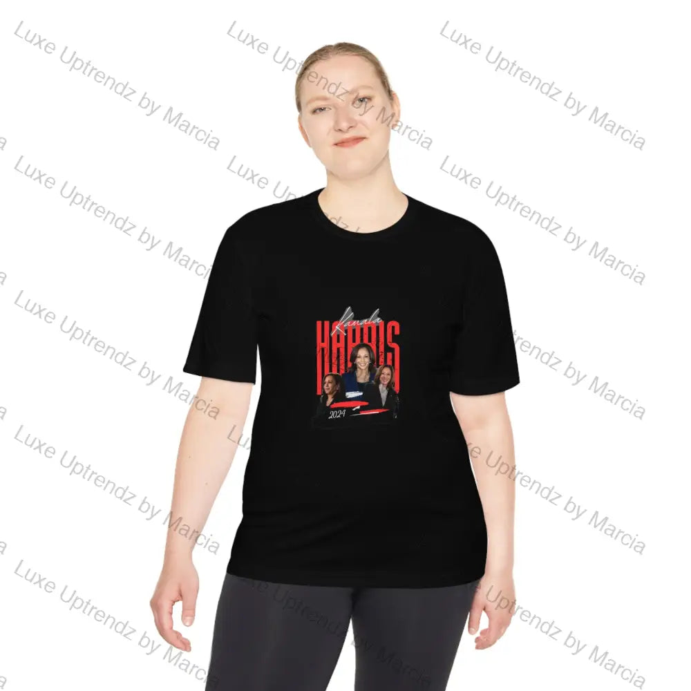 Moisture Wicking Tee - Kamala Harris 2024 3 Pic Black / Xs T-Shirt