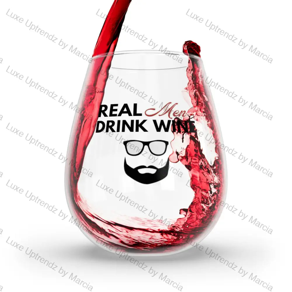 Real Men Drink Wine Stemless Glass 11.75Oz Mug