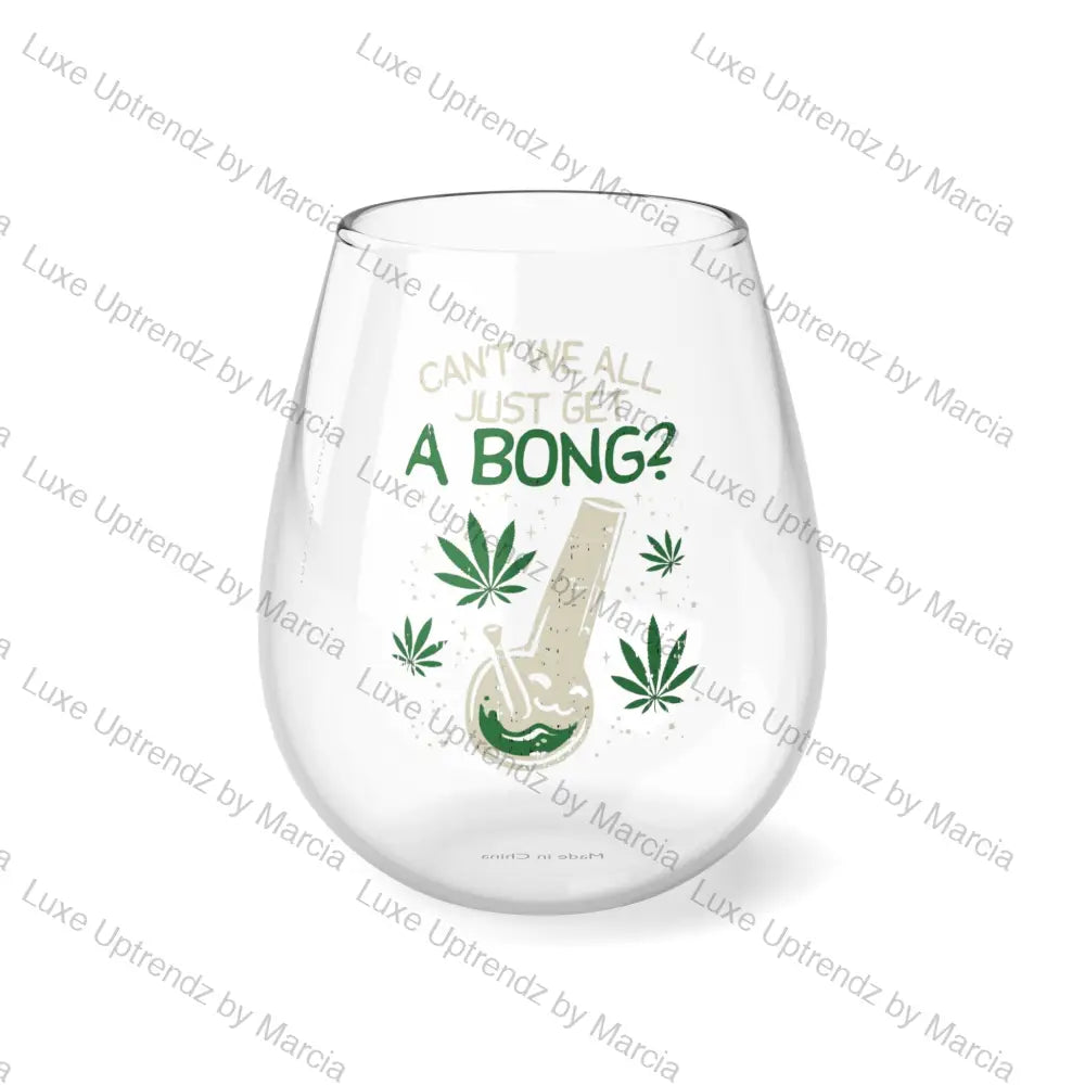 Stemless Wine Glass, Get a Bong Green 11.75oz