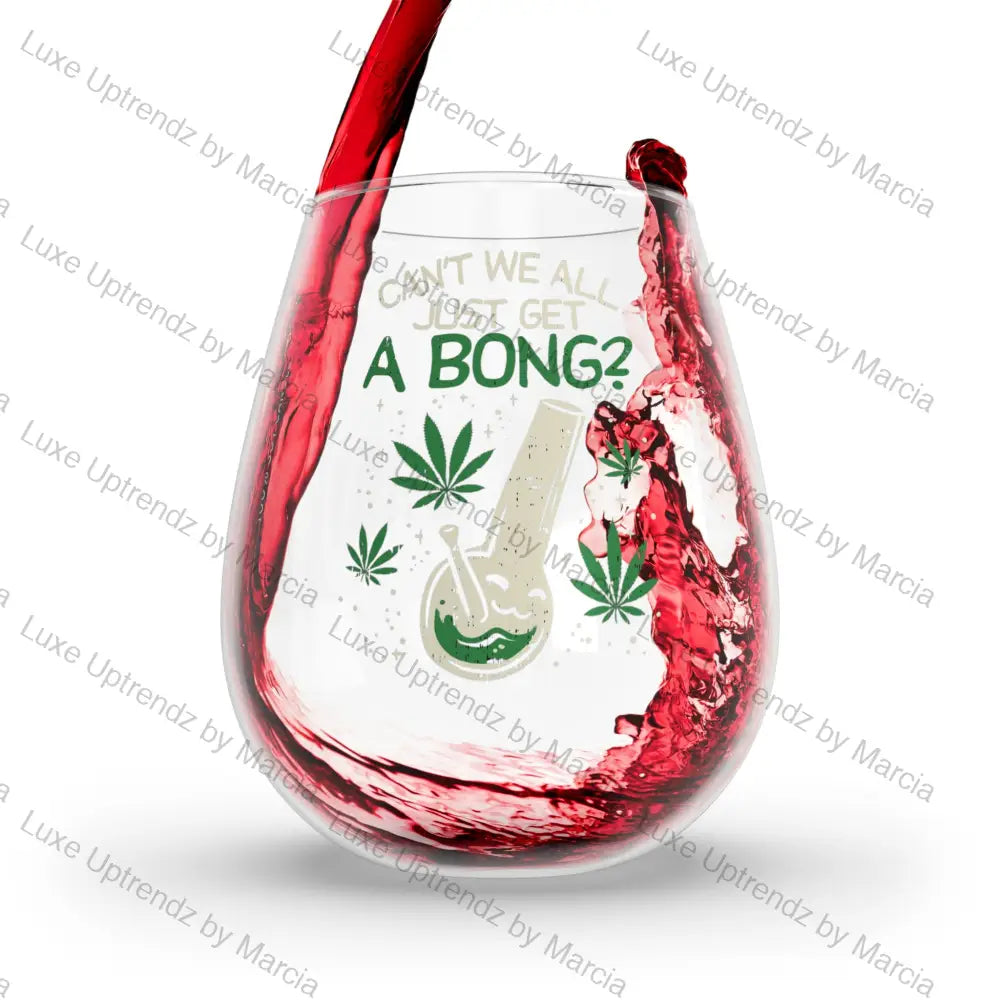 Stemless Wine Glass, Get a Bong Green