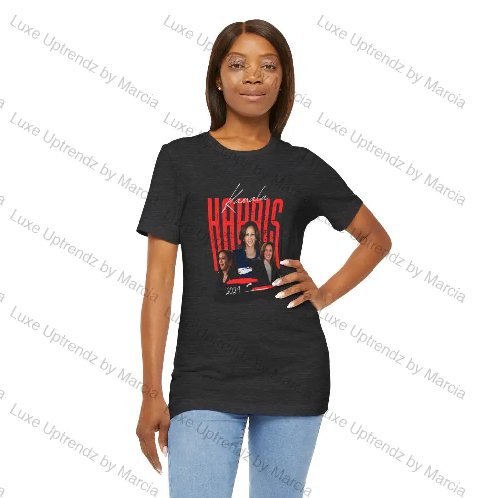 T-Shirt Kamala Harris For President 2024 Dark Grey Heather / S