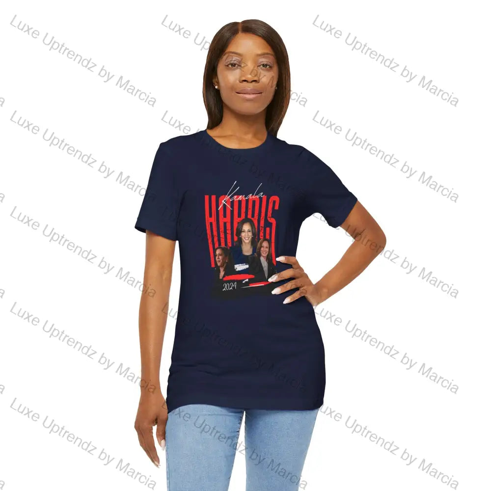 T-Shirt Kamala Harris For President 2024 Navy / S