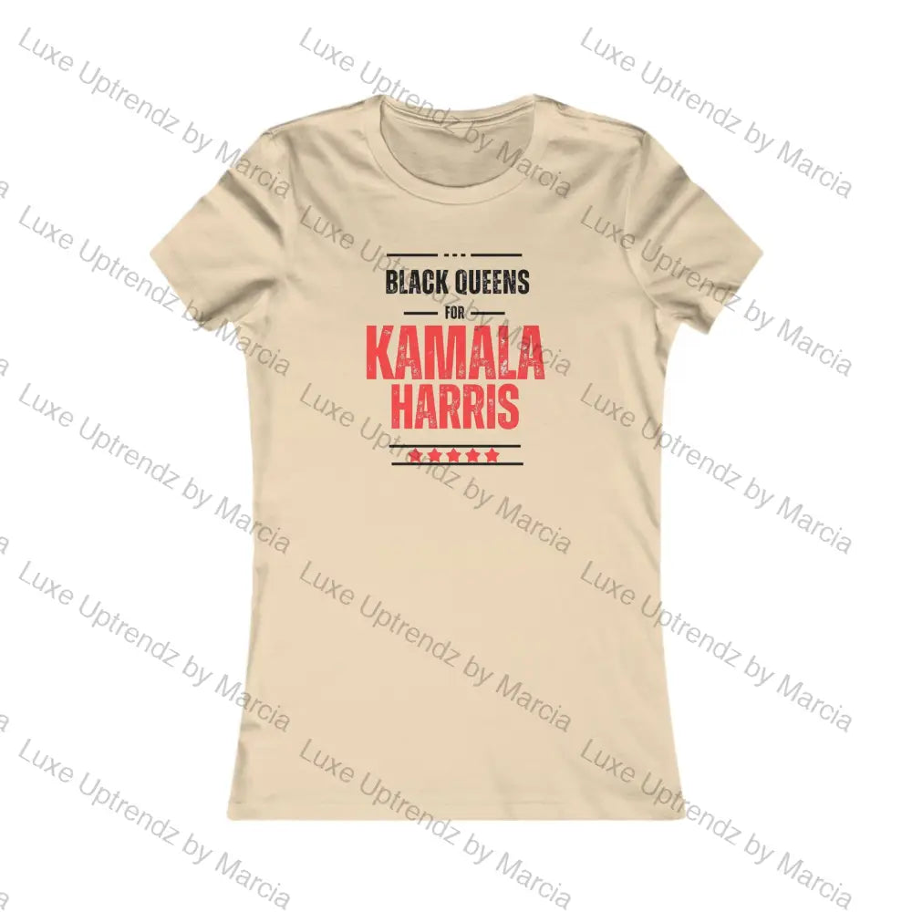 T-Shirt Women’s Favorite Tee Black Queens For Kamala Soft Cream / S